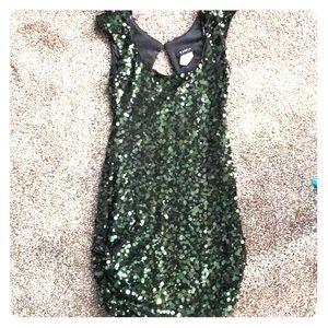 Green sequin dress  bodycon dress